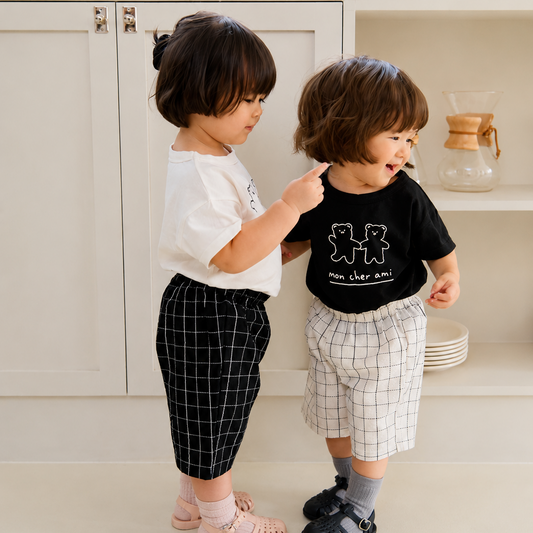 Dajoa Bear B/W Top and Bottom Set