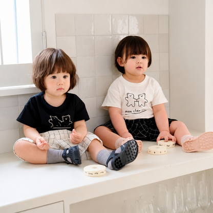 Dajoa Bear B/W Top and Bottom Set