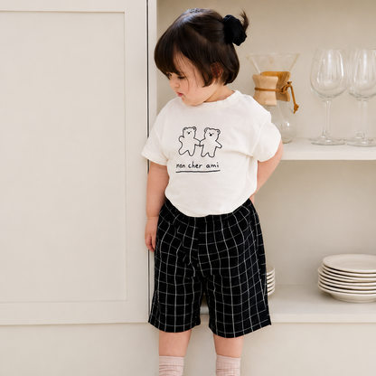 Dajoa Bear B/W Top and Bottom Set